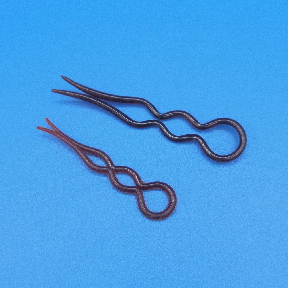 Antique Chignon Hair Pins - Tortoise and Brown - set of two